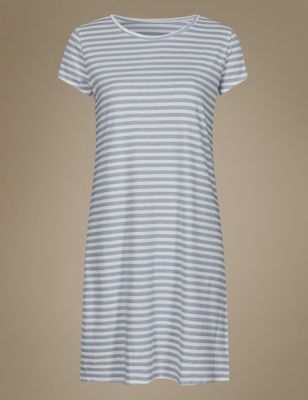 Pure Cotton Striped Minishirt